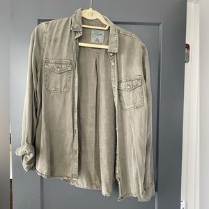 American Eagle Outfitters Army Green button up